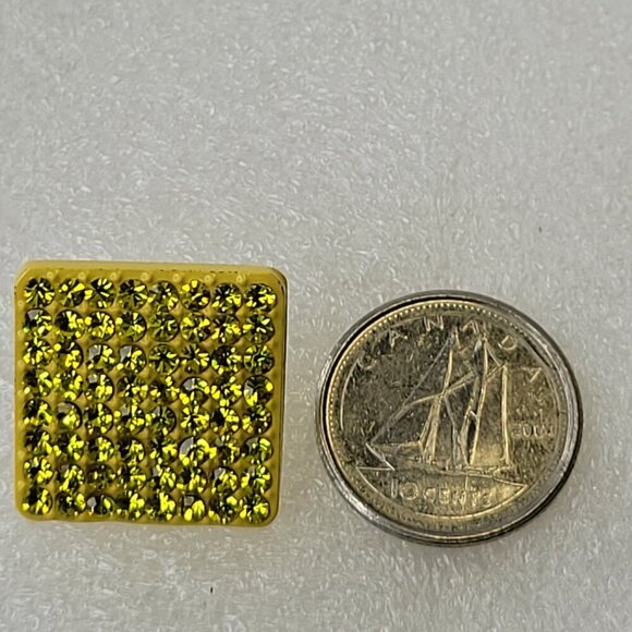 Square Yellow Earrings - Picture 4 of 7